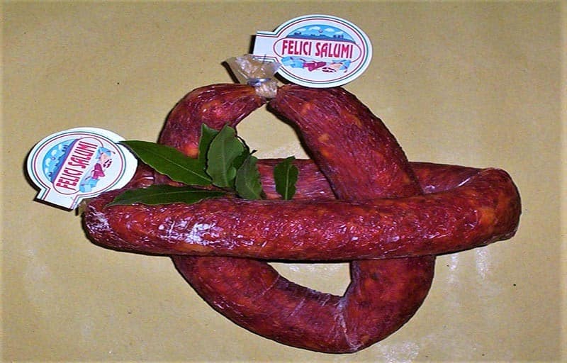 gewürzte scharfe Wurst