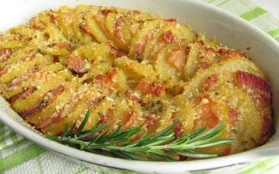 Patate gratinate al forno con Pancetta