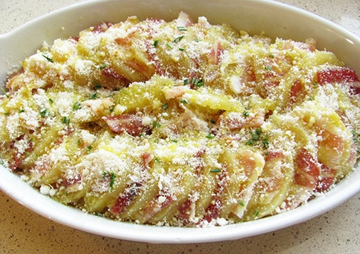 patate pancetta pangrattato formaggio