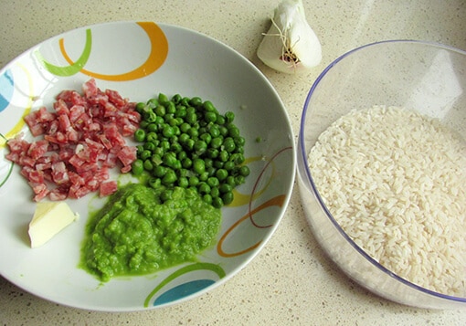 ingredienti risotto piselli sbriciolona