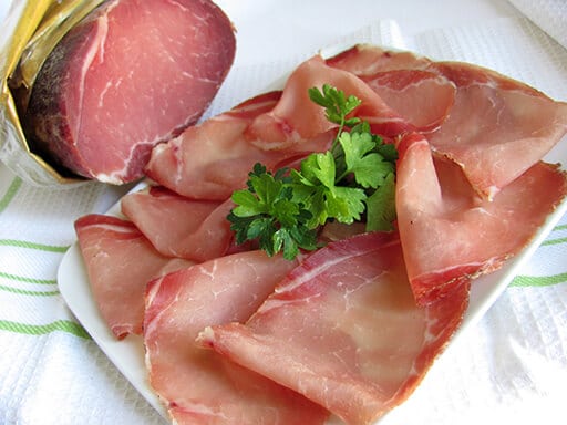 sliced pork leg heart