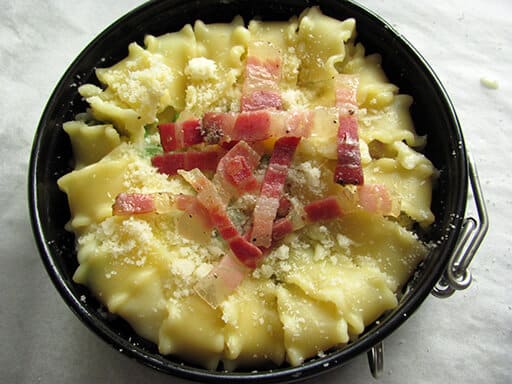 preparazione pasta al forno pancetta