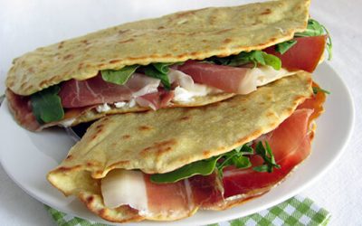 Piadina fatta in casa con Prosciutto Crudo e squacquerone