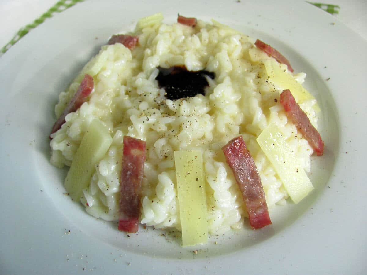 risotto con salamino e formaggio