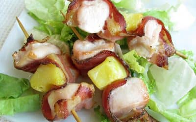 Pinchos de pollo con Bacon