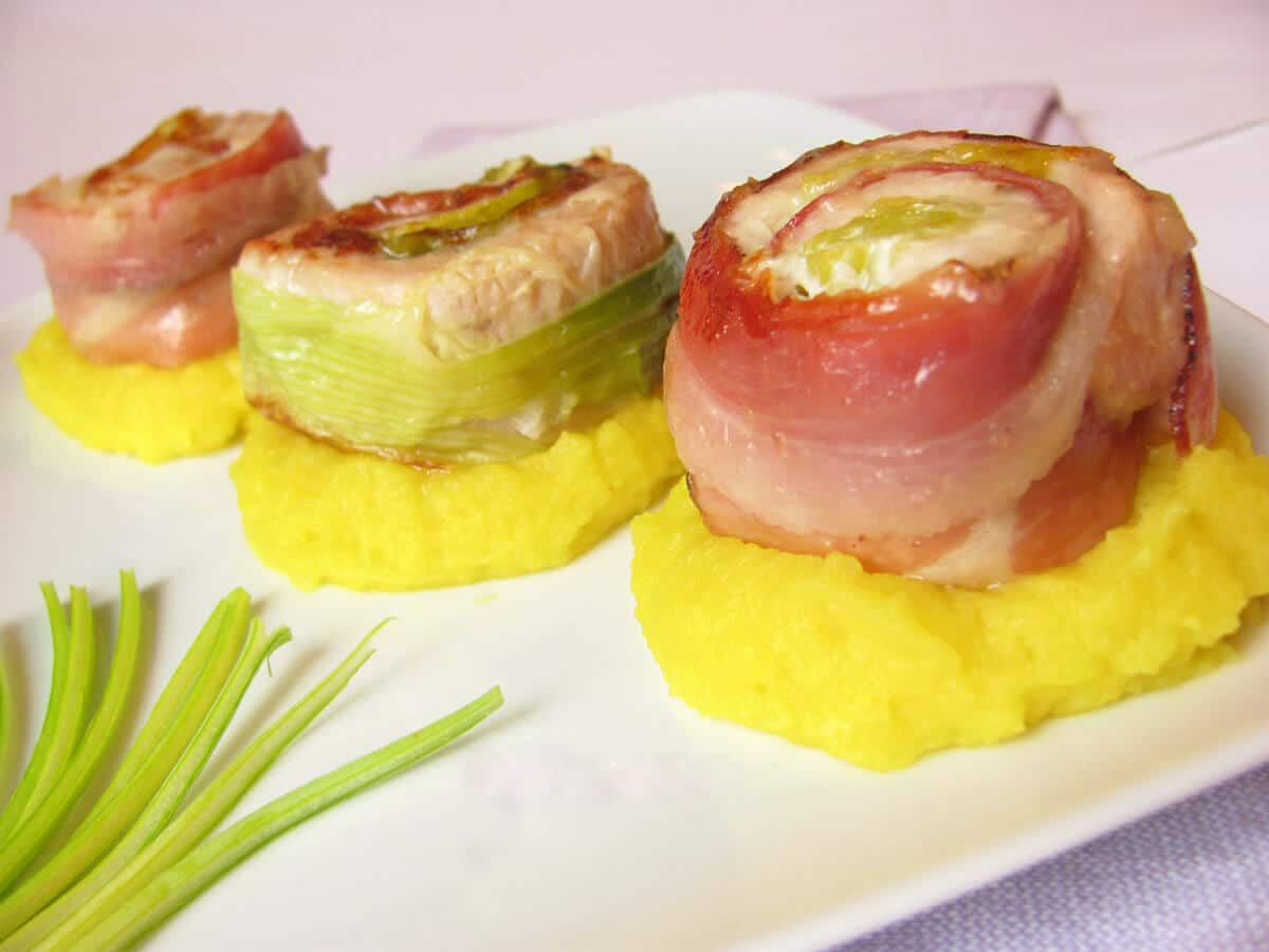 Rotolini di tacchino con fiocco di prosciutto